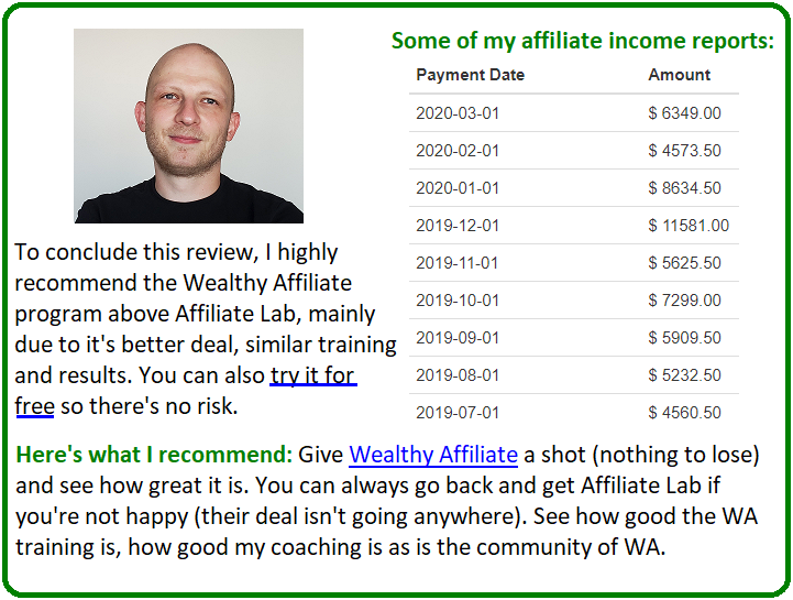 wealthy affiliate vs affiliate lab