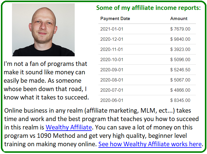 wealthy affiliate vs 1090 method