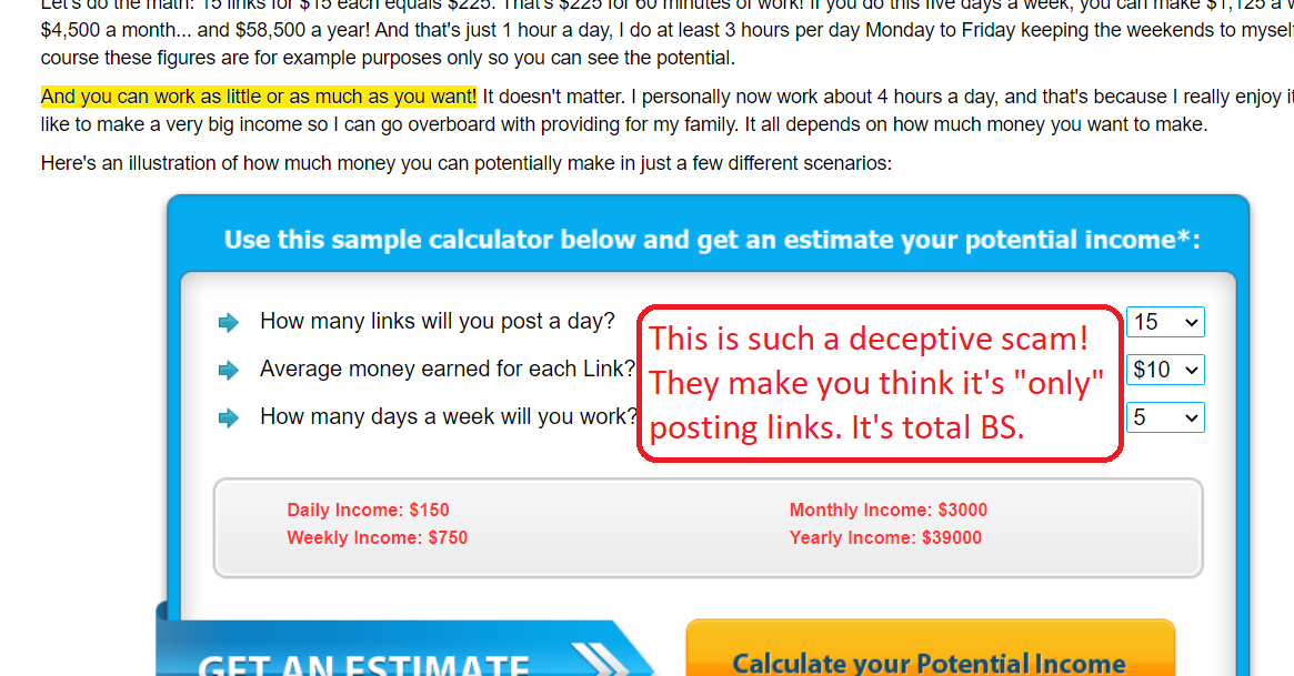 link posting job scam