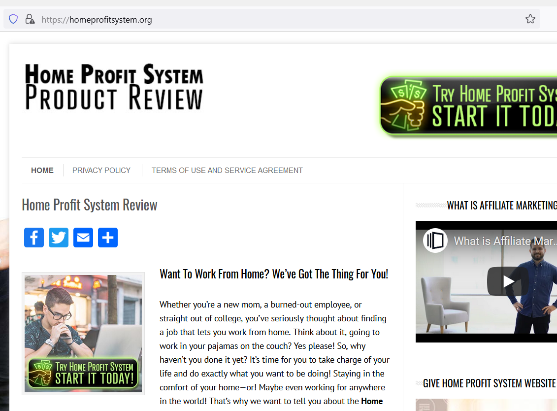 home profit system version 1 screenshot