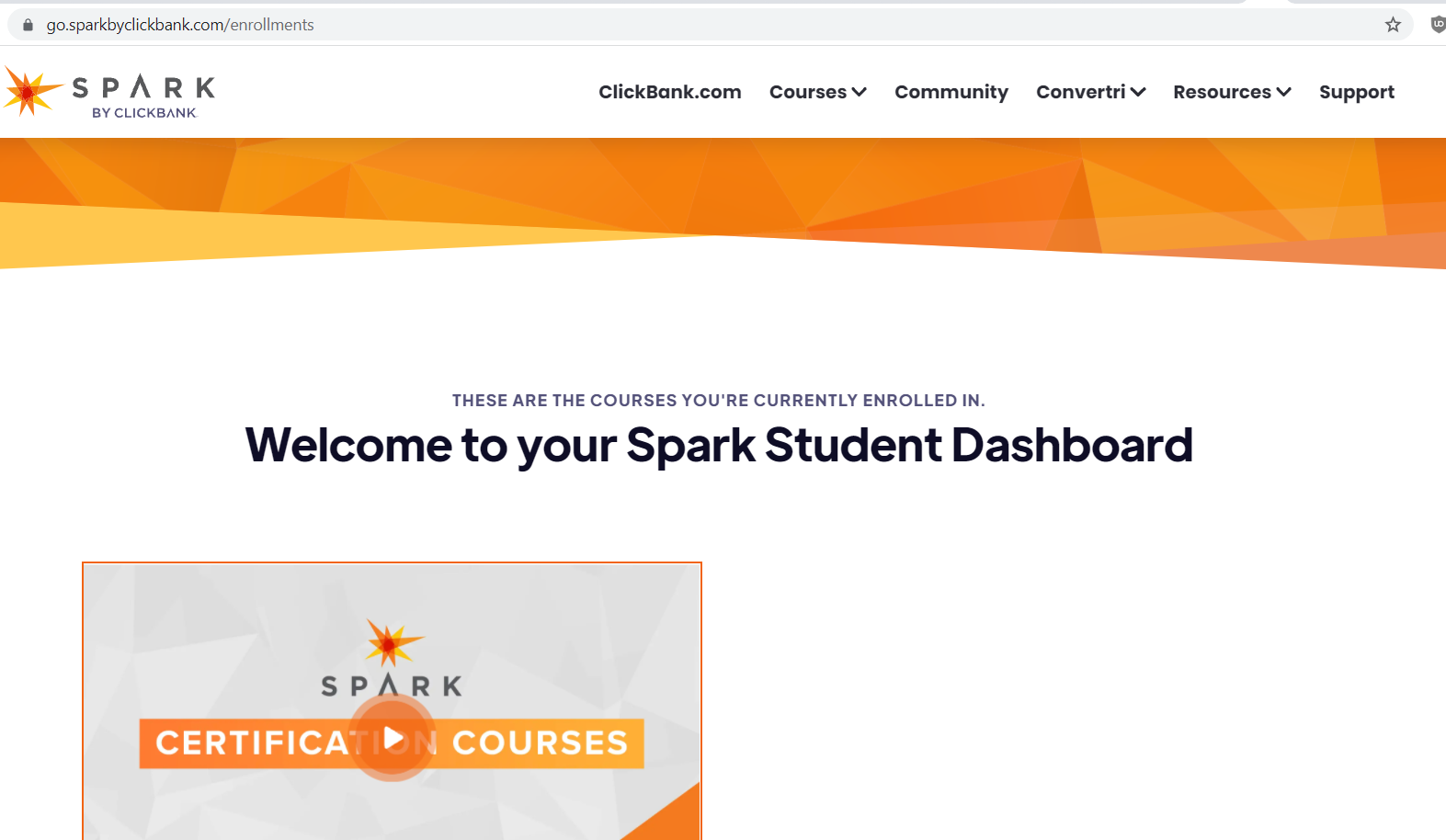 spark by clickbank members area screenshot