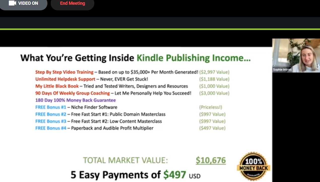 kindle publishing income list of benefits screenshot