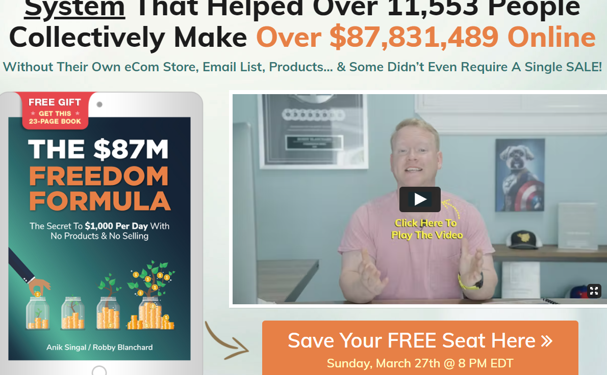 the 87 million freedom formula review screenshot