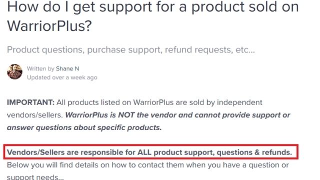 warrior plus support screenshot is it a scam